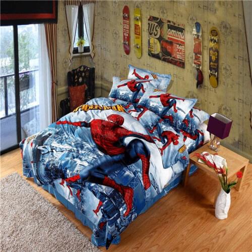 Disney Spider-Man Bedding Sets Twin Size Bed Covers For Kids Bedroom Decor Cotton Bedspread Boys Home Full Linen Queen Sheets