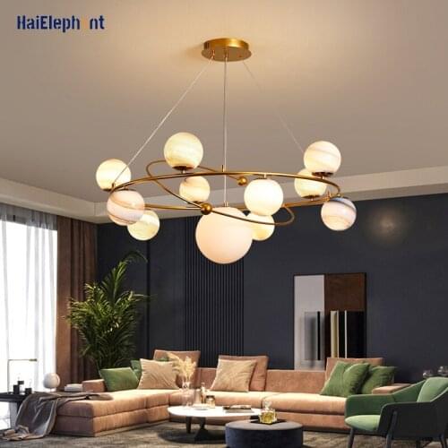 Creative Planet LED Chandeliers For Study Living Room Lobby Bedroom Childrens Room Deco Pendant Lamps Balls Random Combination