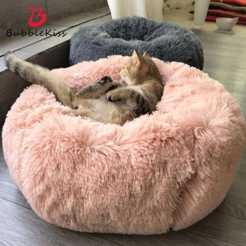Bubble Kiss Hot Sale Pet Bed Solid Color Small Dog Winter Thick Long Plush Super Soft Warm Cat Dog Pet Bed Mat Pet Supplies