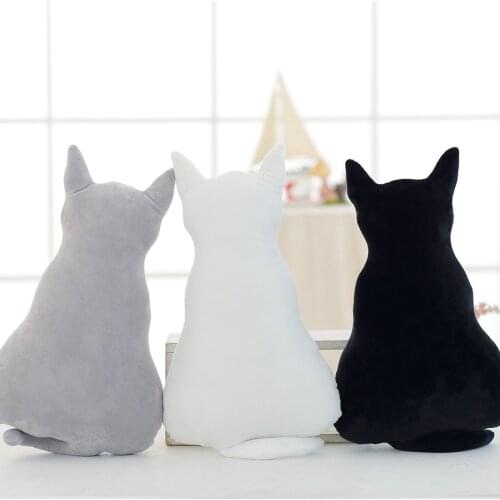 Cat Soft Plush Seat Cushion Cat Back Shadow Decoration Throw Pillow Toy For Kids Birthday Gift 30cm Home Decor Sofa Pillows