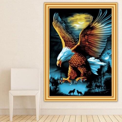 DIY 5D Diamond Painting Eagle Cross Stitch Kit Full Drill Square Diamond Embroidery Cartoon Mosaic Art Picture Home Decoration