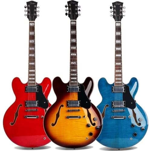 New electric guitar 22 products Closed knob Basswood+Tiger grain veneer Bright light Musical instrument