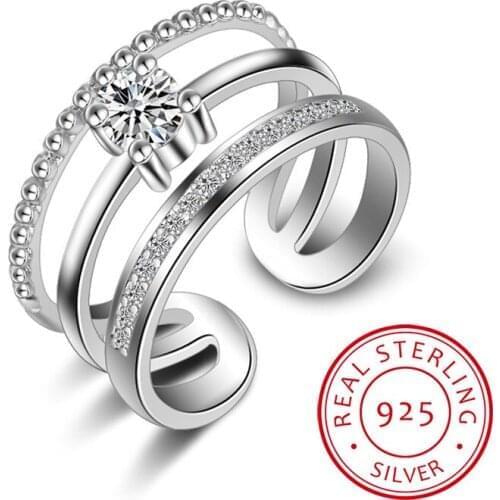 New Arrival 925 Sterling Silver Three Retro Rings for Women Jewelry Fashion Open Adjustable Finger Ring Free Shipping