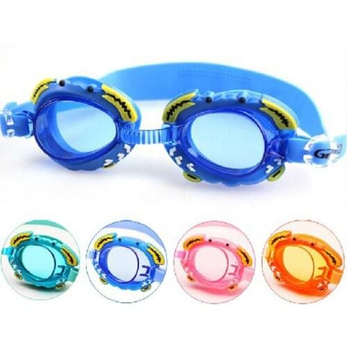 New Crab Cartoon Shape Novelty Silicone Swimming Goggles Children Swim Goggles For 3 4 5 6 7 8 Years Kids Water Sports Safety
