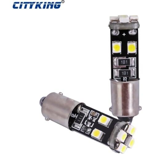 Wholesale 50pcs/lot White Canbus W6W BA9S led bulb T10 T4W 182 430 ba9s 8smd 1210 3528 led BULB LIGHT NO OBC ERROR