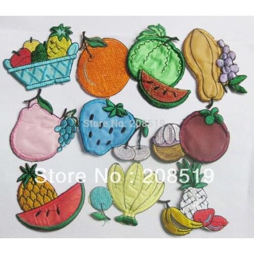 PENNSN Mixed 50Pcs Fruit Shape Iron-On Patches Garment accessory