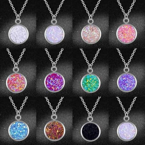 LaVixMia Authentic Stainless Steel Shining Rainbow Resin Jewelry Necklace Wholesale Female Dainty Charm Necklaces Dropshipping