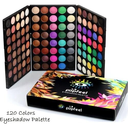 Popfeel 120 Color Mini Eyeshadow Palette Matte Eye Shadow Shimmer Glitter Eyes Makeup Nude Smoky Professional Cosmetic