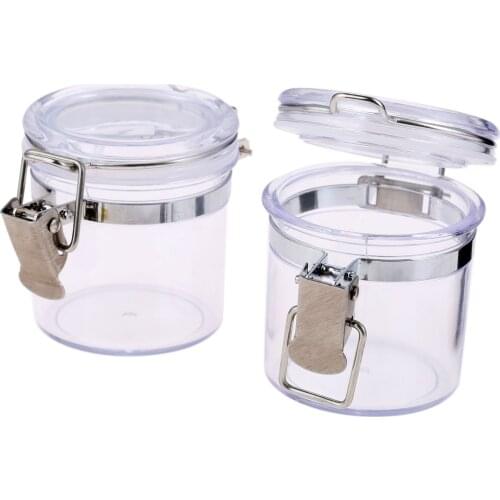 1Pc Transparent Acrylic Metal Airtight Stash Jar 2.16 Inches Multi-Use Vacuum Seal Portable Storage Container for Tobacco Herbs