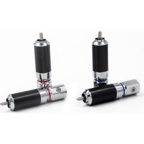 Hifi RCA Plug High Performance Carbon Fiber Rhodium plated RCA Spaeker cable RCA Socket plug audio cable connector