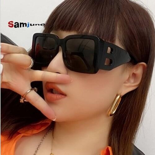 2021 New Fashion Square Sunglasses Women Men Brand Designer Color Gradient Lens PC Frame Cool B Logo Party Beach Sun Glasses