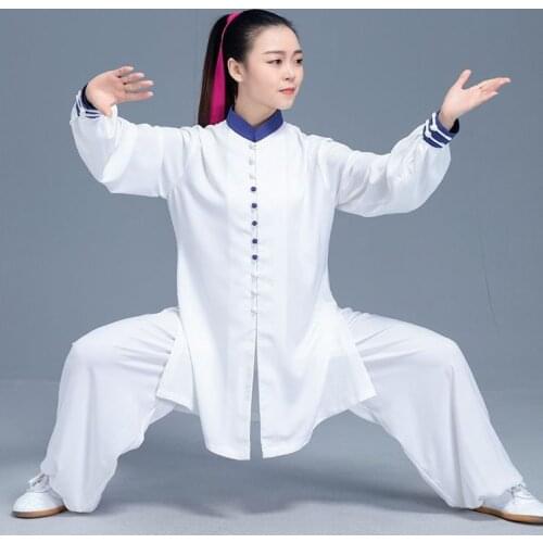 Unisex top quality customized Spring&autumn tai chi suits wushu performance clothing suit martial arts taijiquan uniforms white