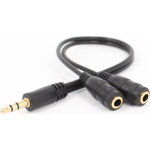 3.5mm Male Splits Two 3.5mm Female Headphone Audio Adapter Cable High Quality Professional Audio Line Stereo Cables