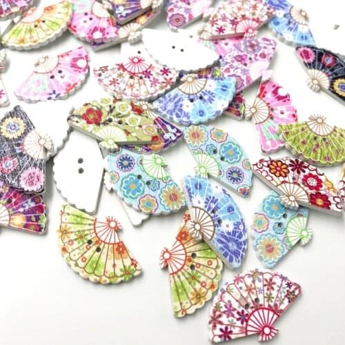 50 pcs 2 Hole Mixed Colorful Sewing Wood Button for Card Making Garment Accessories DIY Decoration WB573