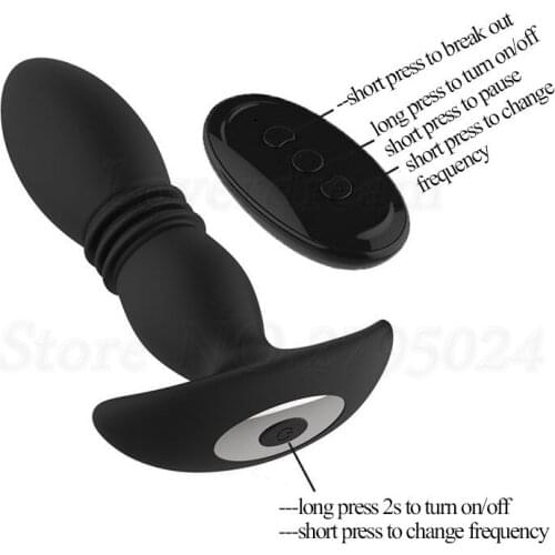 7 speed Thrusting Anal Plug Butt Silicone Vibrator adult Sex Toys Male Prostate Massager Wearable Thruster Vibrating Butt Plug