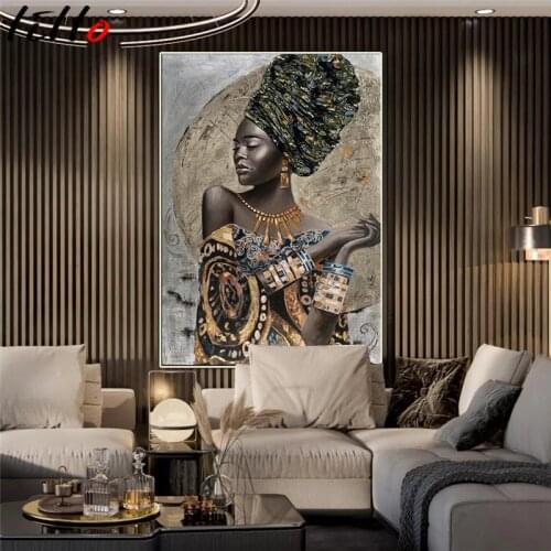 African black woman graffiti art posters and prints abstract african girl paintings on canvas on wall pictures