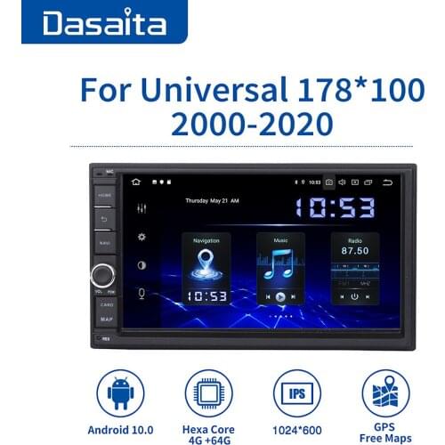 Dasaita for Nissan Android Universal Car 2 Din Radio 7" IPS Screen Android 10.0 Stereo Multimedia Navigation Built-in DSP