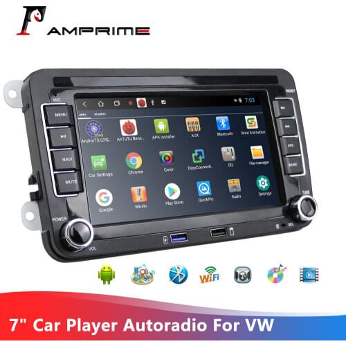 AMPrime Android 7'' Car Multimedia Player GPS Navigation 2din Autoradio MP5 WIFI Car Radio For Volkswagen TWO USB PORT Autoradio