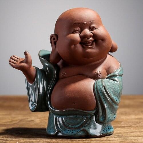 Tea Set Ornaments Purple Clay Tea Pet Can Raise A Young Monk Zen Wealth Maitreya Buddha Wealth Meaning Violet Arenaceous Set