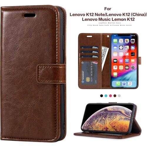 PU Leather Flip Case For Lenovo K12 Note Silicone Case Wallet Cover For Lenovo K12 (China) Lenovo Music Lemon K12 Business Case
