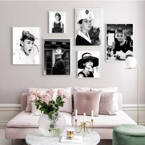 Black White Hollywood Moive Star Vintage Wall Art Canvas Painting Nordic Posters And Prints Wall Pictures For Living Room Decor