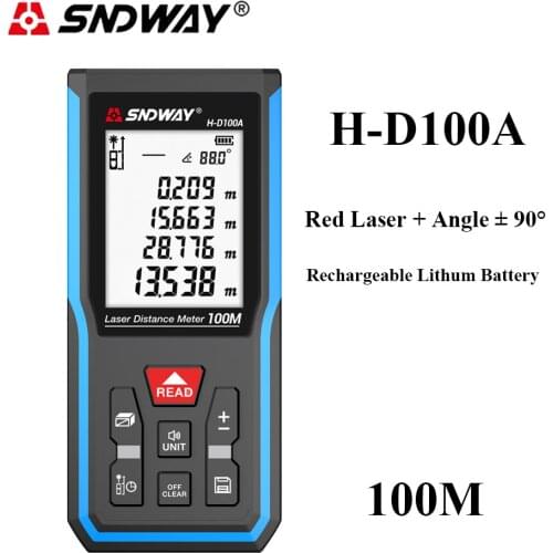 SNDWAY Laser Distance Meter Digital Range Finder 100M Rangefinder Laser Tape Measure Tools Trena Measurement Ruler