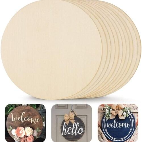 Wooden Painted Printing Round Wooden Pendant Home Decoration Children Handmade Drawing Wood Chips For Crafts Painted Wooden