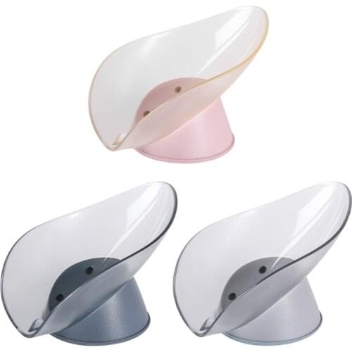 Leaf Shape Drainage Soap Box Storage Plate Tray Soap Holder Case Bathroom Supplies K0AB