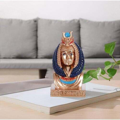 Egyptian Head Figurine Statue Decoration Vintage Goddess Head Statue Home Garden Table Ethnic Souvenir Decoration