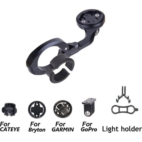 Bike Computer Mount Out-front GPS Stopwatch Mount For Garmin Cateye Bryton Bicycle Computer GOPRO Camera Light Holder 3 in 1