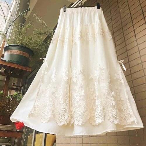 Lamtrip Lolita Princess Lace Layers Kawaii Skirt Saia 2021 Summer Mori Girl