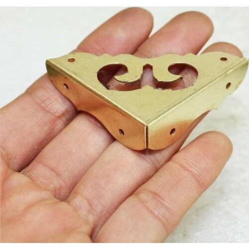 Bulk 41mm Brass Corner,Luggage Case Box Corner Brackets Decorative Corner For Furniture Decoration Triangular Corners,Yellow