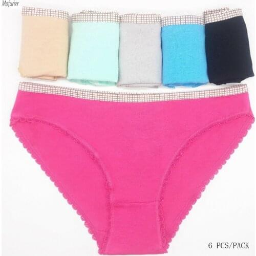 Mafurier Free Shipping Womens Sexy Panties Underwear Female Cotton Briefs Lingeries Soft Bikini Underpant For Women 6Pcs/Lot
