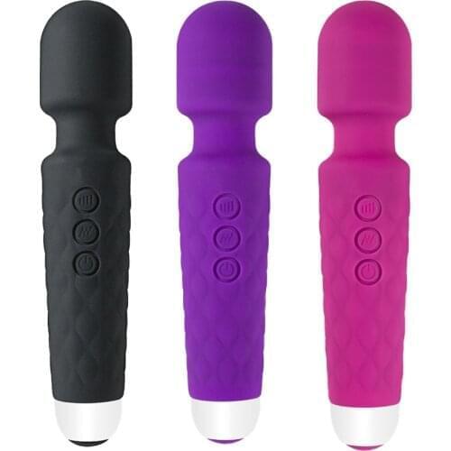Oumei 20 Modes 8 Speeds Wand Massager Vibration Clitoris Stimulator Adult Clit Vibrator Sex Toys for Women Masturbator