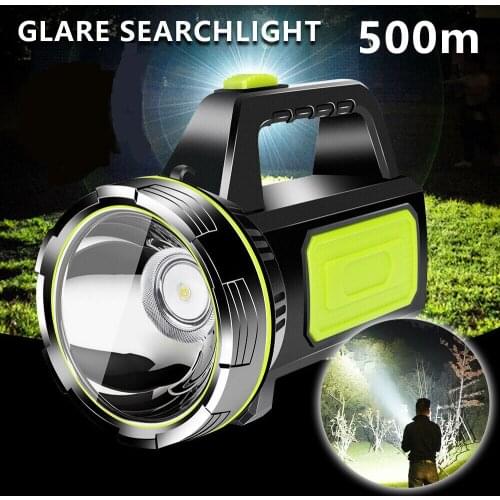 Powerful USB LED flashlight side light hand long range torches Camping lantern rechargeable battery Searching night lamp Fishing