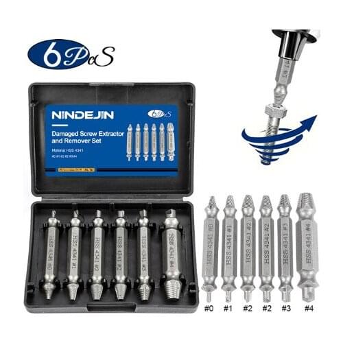 5/6 Pcs Screw Remover Set Damaged Screw Extractor Drill Bit Stripped Broken Screw Bolt Remover Easily Take Out Demolition Tool