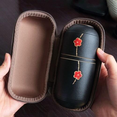 Set of ceramic travel kungfu tea set Simple tea brewing set for outdoor tourism Express cup Tea set suit