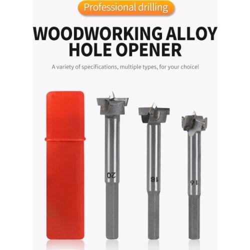 Woodworking Hole Opener Wood Plank Hole Punch Carbide Reamer Door Panel Hole Reaming Flat Wing Drill Set