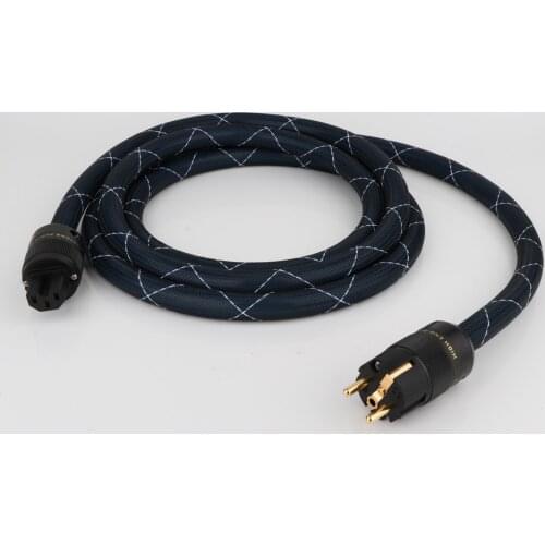 Preffair D511Hifi G5 OCC Silver Plated EU version Mains Power Cord Cable with gold plated EU power plug Schuko power cord cable