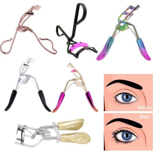 False Eyelashes Curler Clip With Golden Glitter Handle For Woman Stainless Steel Makeup Cosmetic Tools Beauty Salon Accessory