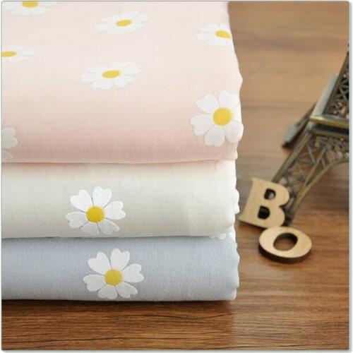 Six petal flower Pastoral Floral Poplin Cotton Fabric DIY Childrens Wear Cloth Make Bedding Quilt Decoration Home
