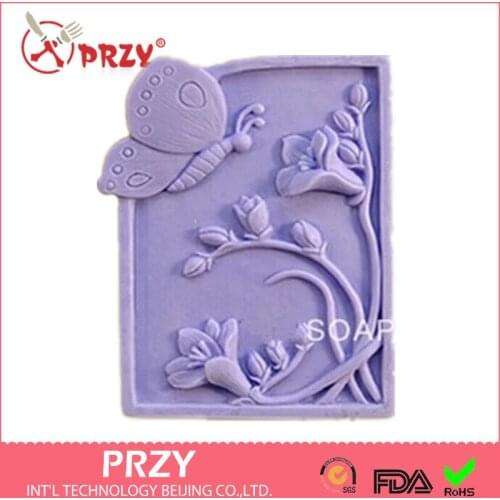 Butterfly Design Silicone 3D Mold Cookware Dining Bar Non-stick Lily Flower Cake Decorating Fondant Mold Handmade Soap Mold PRZY
