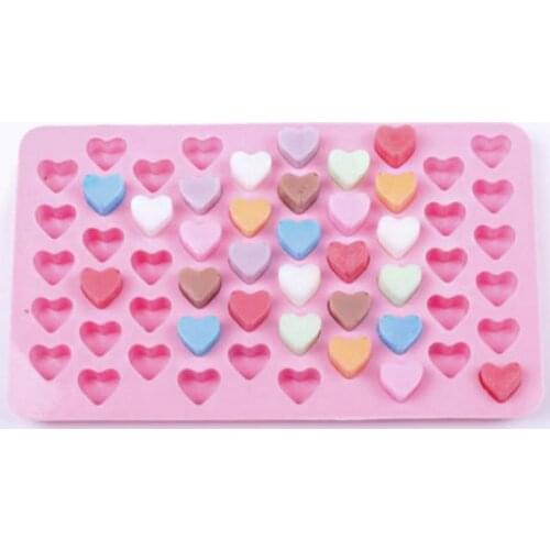 DIY Heart Shaped 3D Silicon Chocolate Jelly Candy Cake Bakeware Mold 55 Holes Pastry Bar Ice Block Soap Mould Baking Tools