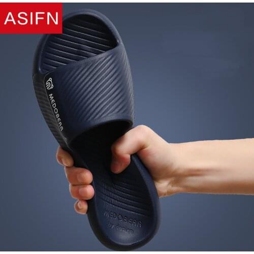 ASIFN EVA Mens Slides Men Platform Slippers Summer Indoor Bathroom Shoes Male Outside Anti-slip Beach Women Flip Flops Men