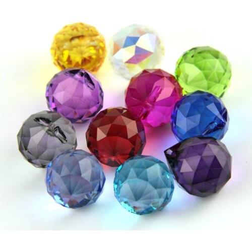 Mixed Colors Size Feng Shui X-mas Crystal Ball Crystal Prism Pendant Prism Ball For Parts