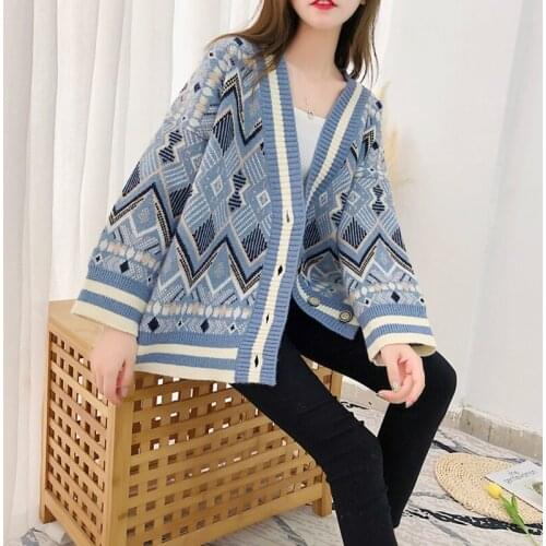 Womens Winter Fashion 2019 Caridgan Sweaters Hand Knitting Sweater Patterns Femme Button Thick Chenille Sweater OS007
