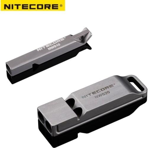 Nitecore NWS10 NWS20 Titanium Emergency Whistle Necklace Pendant Outdoor 120dB with Key Chain+Free Shipping