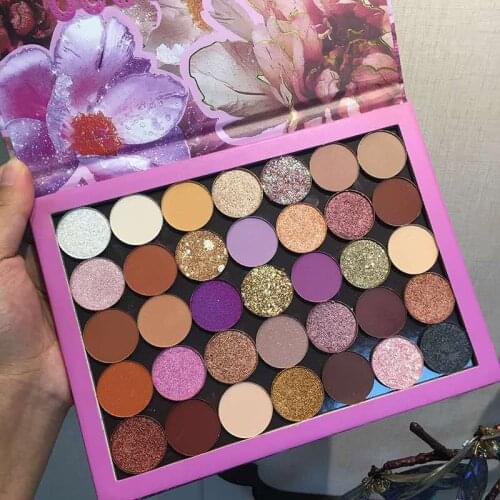 Waterproof Matte & Shimmer Eyeshadow Palette Makeup 35 Colors Eyes Pressed Powder Cosmetics Easy To Wear 12Pcs/lot DHL Free