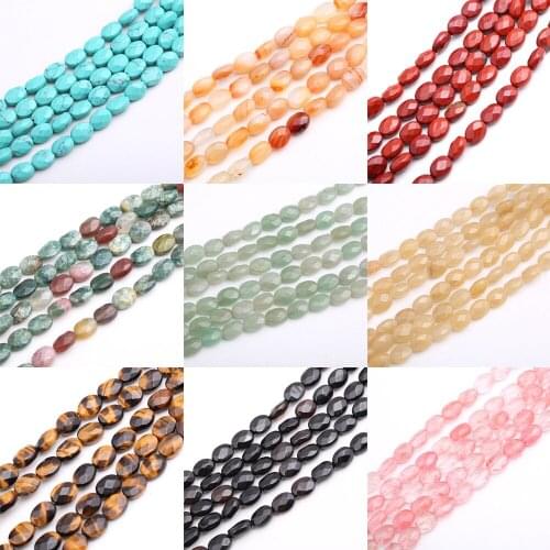 Fashion Jewelry 8*13mm Natural Stones Loose Beads Series For DIY Men Women Bracelet Necklace Anklet Jewelry Accessories 17PCS