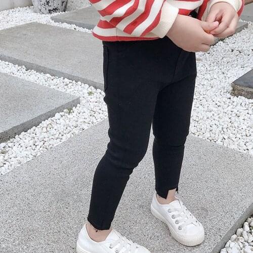 Girls Leggings Skinny Elastic Black Pants Elastic Leggins Kids Pants Spots Ankle Length for Girls Children Pants Trousers